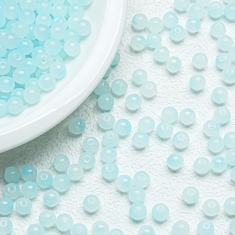 10mm de dos colores de gradiente de perlas de vidrio collar pulsera hecha a mano DIY pulsera cuentas redondas accesorios al por mayor