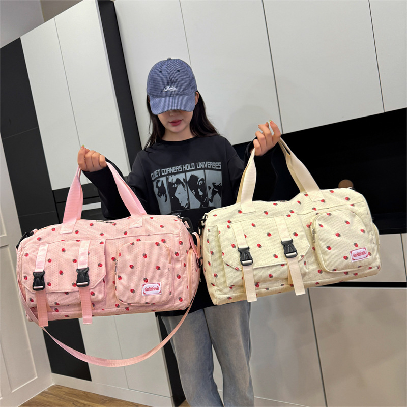 Bolsa de viaje transfronteriza portátil plegable para viajes cortos, bolsa de fitness ligera de gran capacidad, bolsa de fresa image 3
