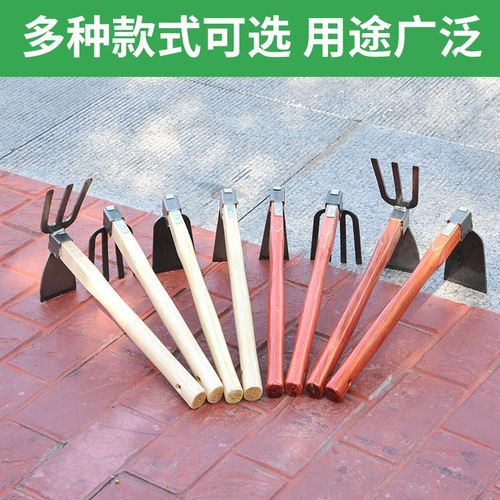 Direct supply of gardening and agricultural tools, rake, hoe, wooden handle, hoe with both ends busy, agricultural tools and hardware
