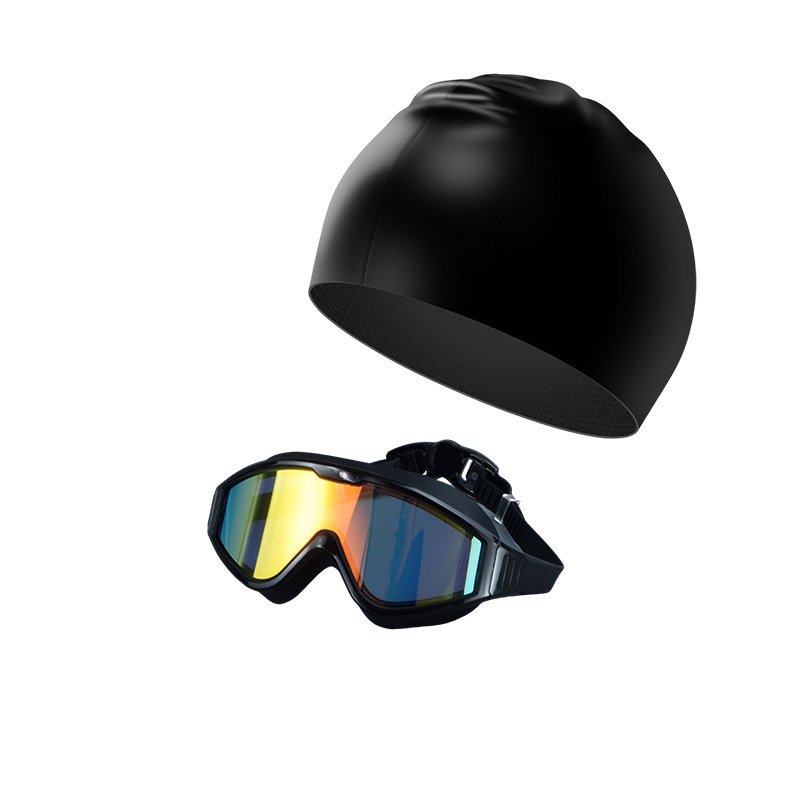 Set de Gafas y Gorro de Natación de Silicona Líquida y PC Impermeable Antiempañamiento para Natación