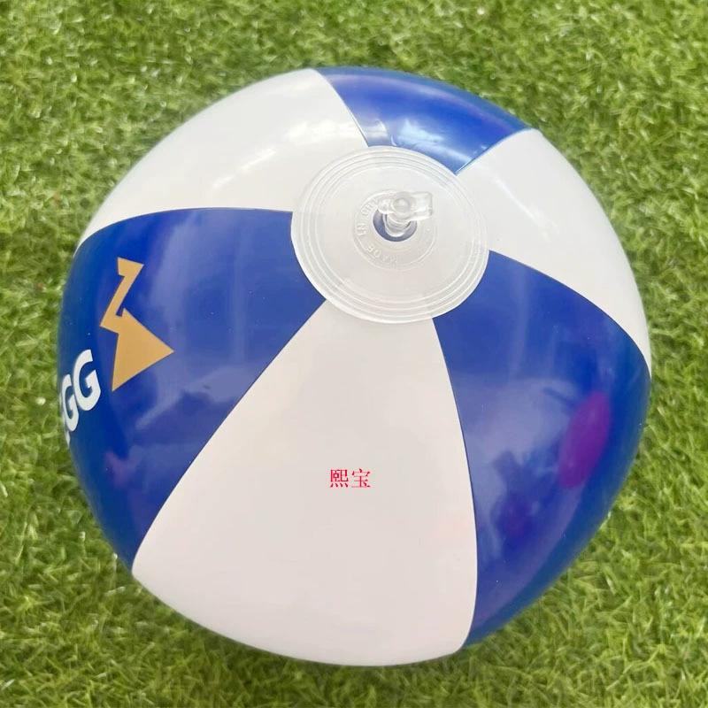 Производитель изготовленный на заказ пвх синий белый надувной пляжный мяч экологически чистый утолщенный печатный логотип надувной рекламный шар