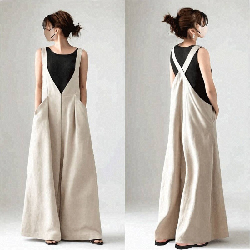 In-Stock Japanese Style 2026 Summer New Fashion Overalls with Pockets and Wide-Leg Design