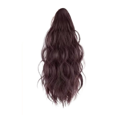 Wig ponytail female cloud perm internet celebrity grab clip pear flower water ripple natural traceless simulated short hair high ponytail braid