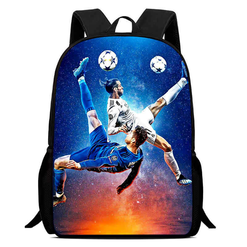 Amazon crossover nueva mochila con estampado periférico de futbolista mochila escolar para estudiantes mochila para niños
