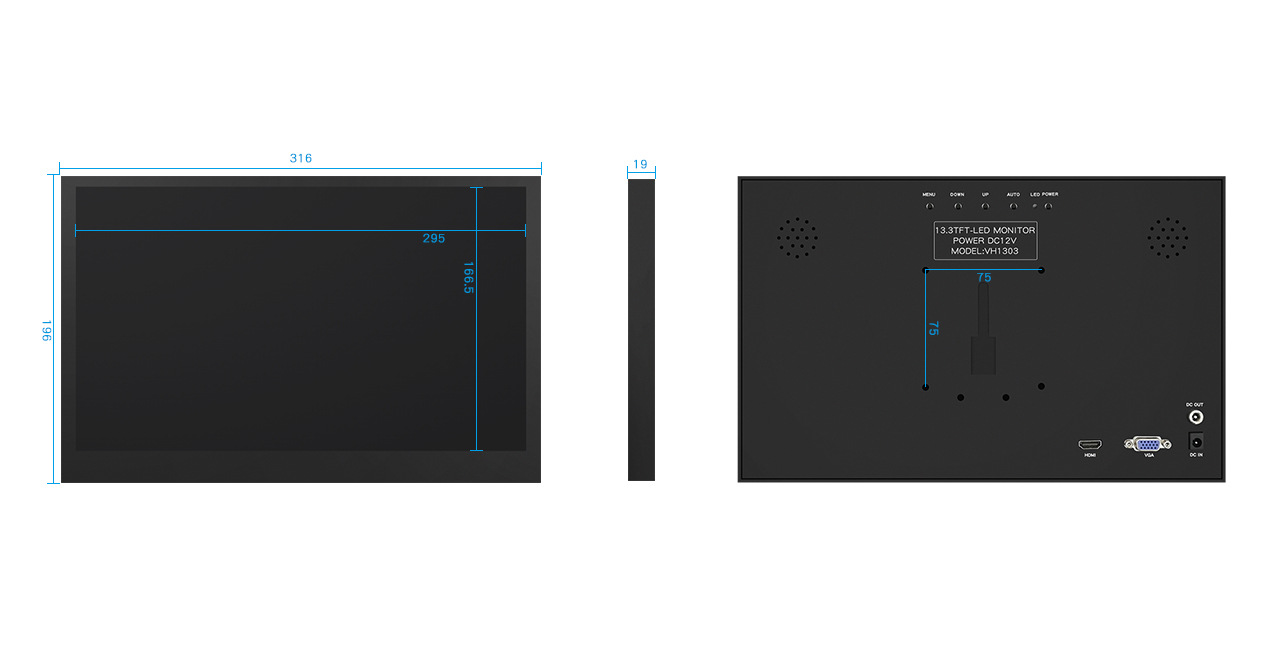 13.3寸金属黑色尺寸