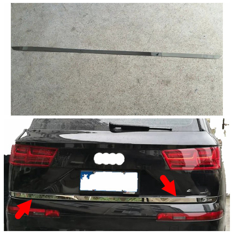 适用16奥迪Q7尾门饰条 16Q7后备箱亮片改装用后饰条不锈钢饰亮片|ru