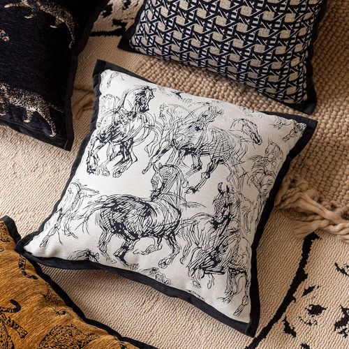 Medieval-style sofa pillow cover living room sample room decoration cushion bed headboard bed backrest high-end feel