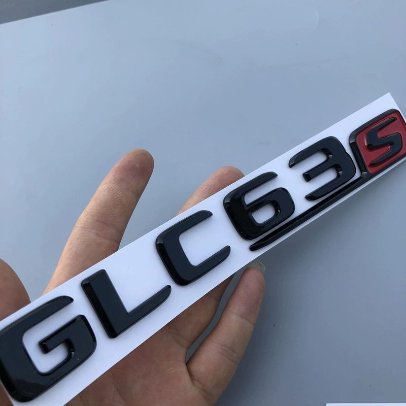 Suitable For New Mercedes-Benz C63S Car E63 Rear Tail Emblem GLE63 Modified GLC63 Logo Sticker Black_voghion.com
