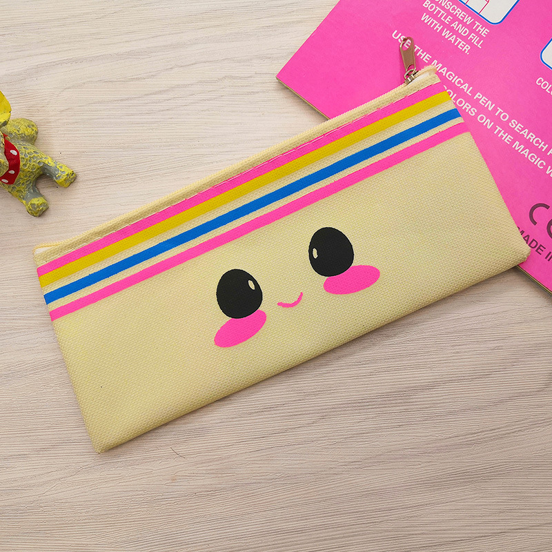 Bolsa de lápiz creativa de caricatura coreana encantadora bolsa de cambio de cremallera de Oxford bolsas de papelería bolsas de lápiz de papelería