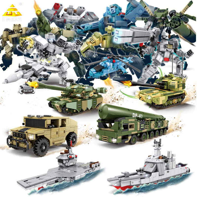 KaiZhi84175 - 84182 mar, tierra y aire mecha militar deformable bloques de niños juguetes regalos al por mayor image 6
