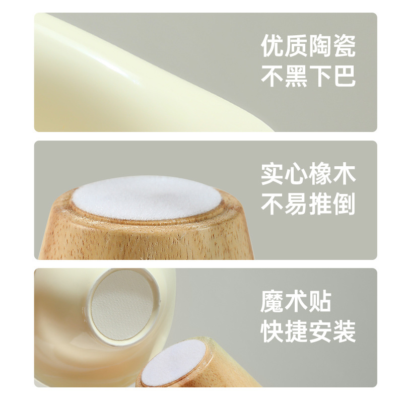 Nuevo gato de pie alto asiento de madera tazón de cerámica protección cervical perro tazón de arroz tazón de comida para gatos tazón antidetonante tazón para beber