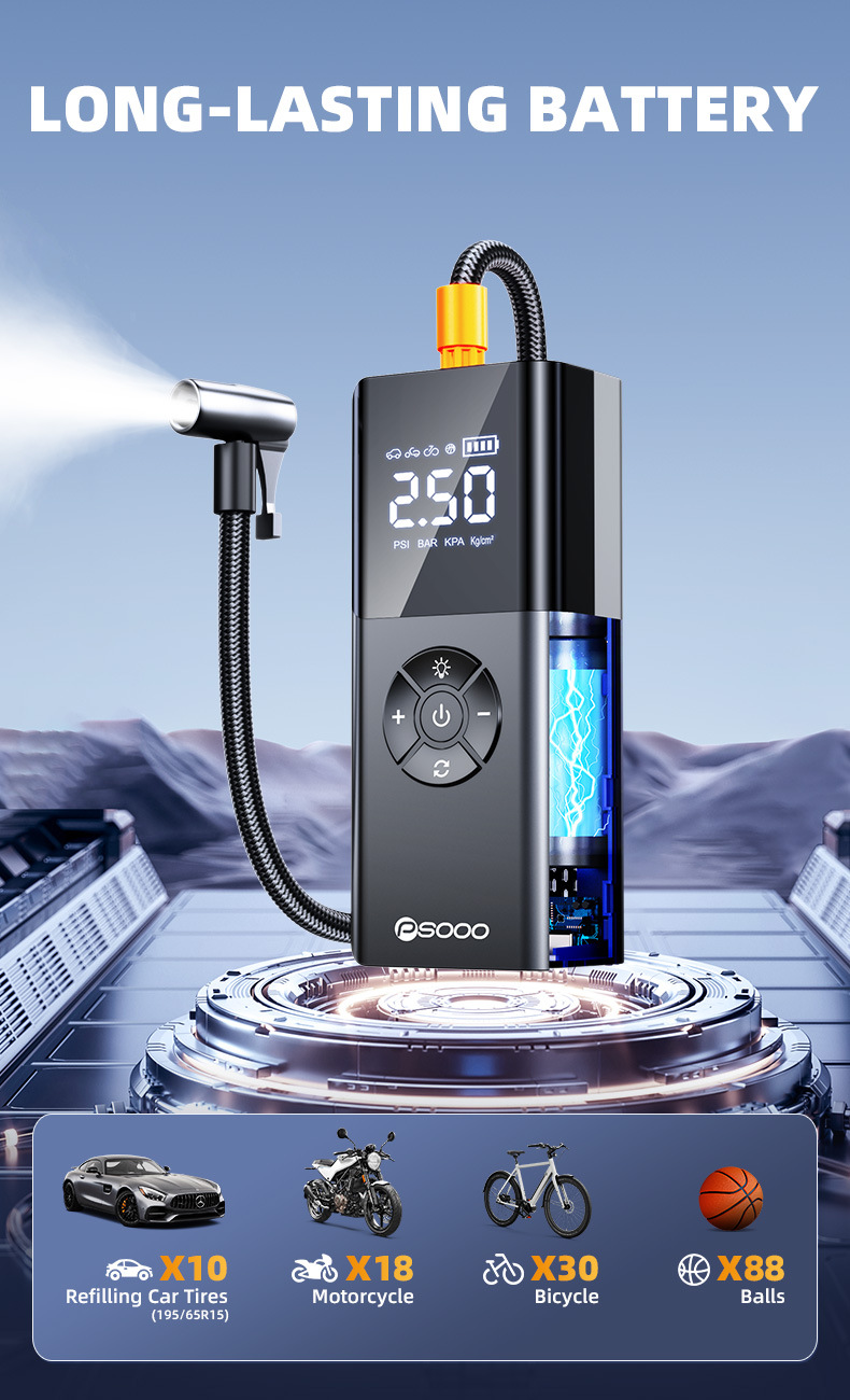 Eaby Car Air Pump Wireless Portable Car Digital Display Air Pump High Power Tire 22 Cylinder Air Pump