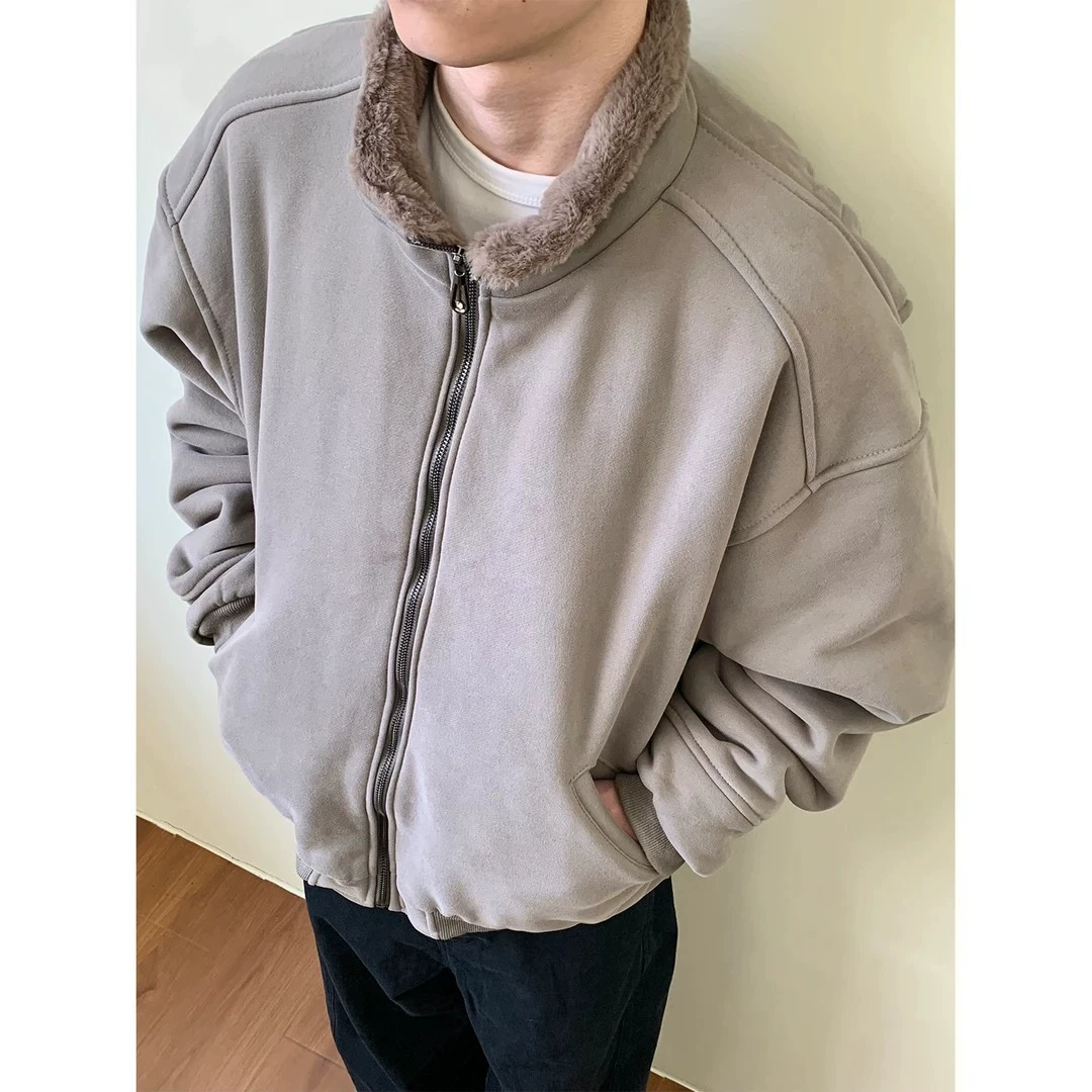 Американский ретро бархатный толстый пиджак женский осенний и зимний прилив пара хлопчатобумажная свободная теплая хлопчатобумажная куртка для мужчин