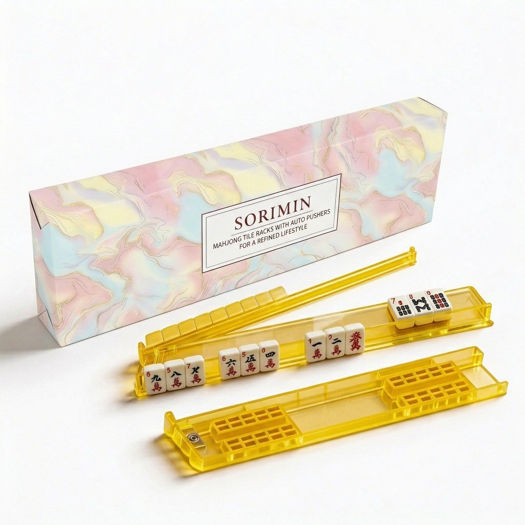 Cross-Border Amazon Best-Selling Mahjong Tile Pusher, Non-Slip American Hand-Twisted Mahjong Four-Color Transparent Tile Pusher