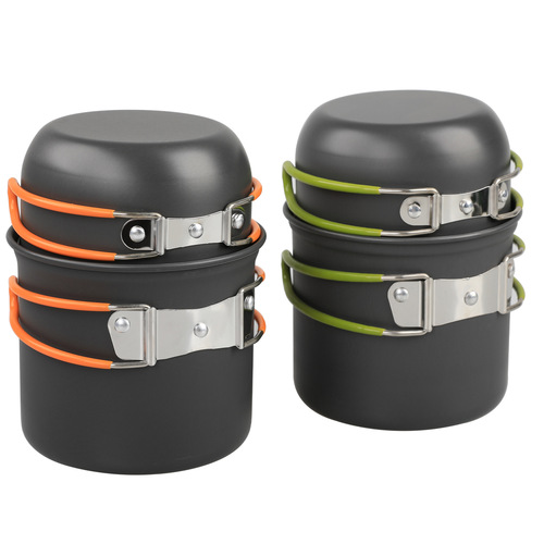 Pot Set DS-101 Outdoor Portable Cooking Pot Set for Camping for 1-2 Persons 2-piece Outdoor Pot Set for One Person is Simple and Fast