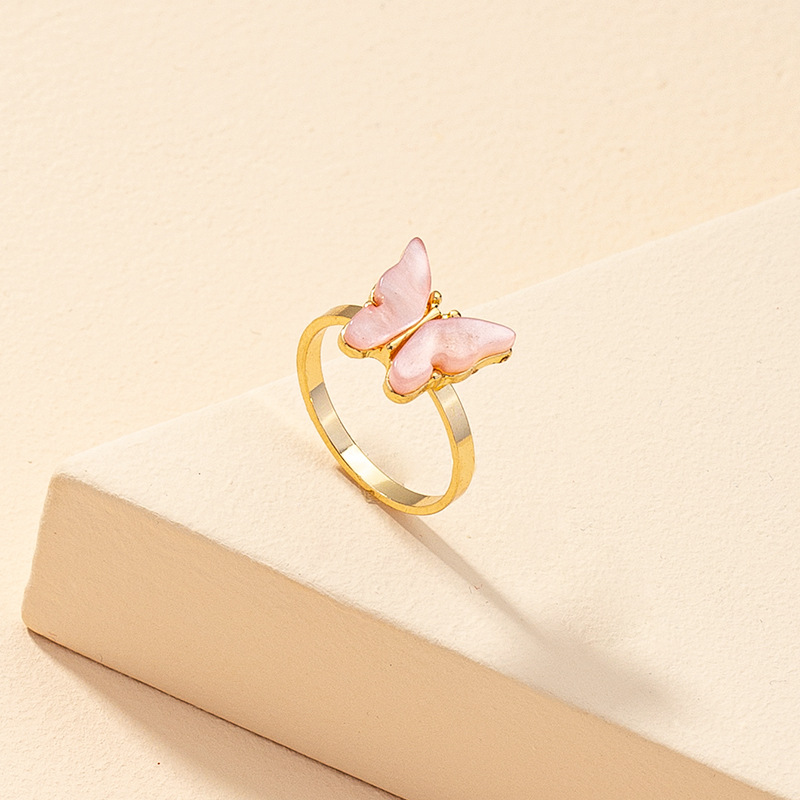 wholesale fashion acrylic butterfly ring