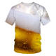 Spring and summer men's printed 3D beer bubble short-sleeved T-shirt