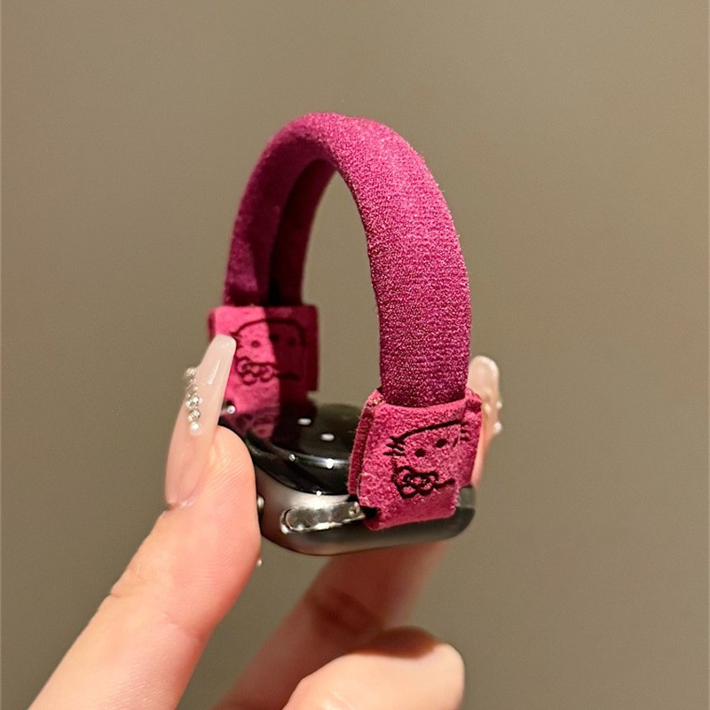 Cute kt cat rubber band elastic strap for applewatch10 apple watch iwatch9876 generation se