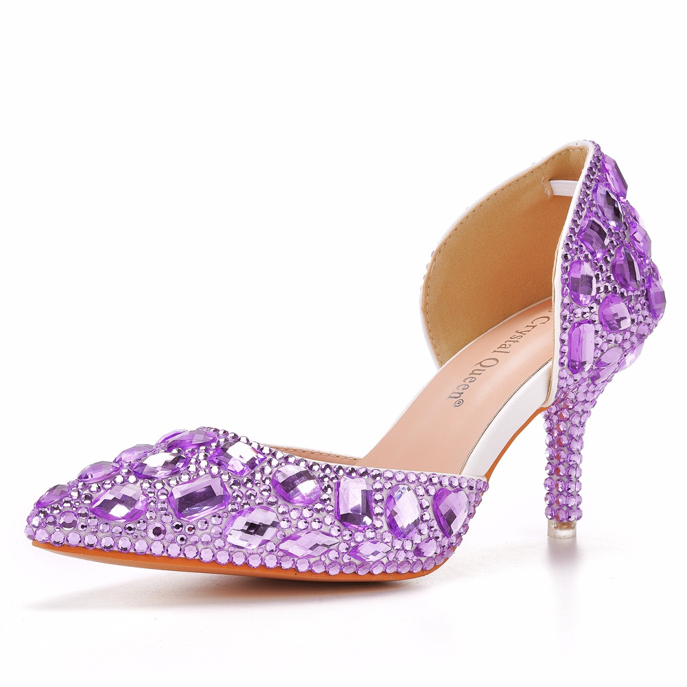 7.5 cm rhinestone wedding shoes stiletto...