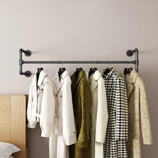 Industrial tube clothing store clothes display rack metal wall hanger clothing display props display shelves