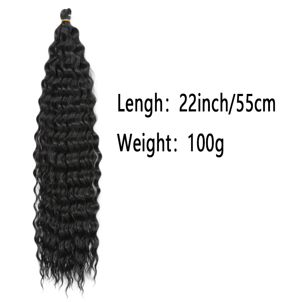 Syntetiskt hår Virkningsteknik för lågtemperatur djupa lockiga gardiner 22 tums vågig virkning_voghion.com