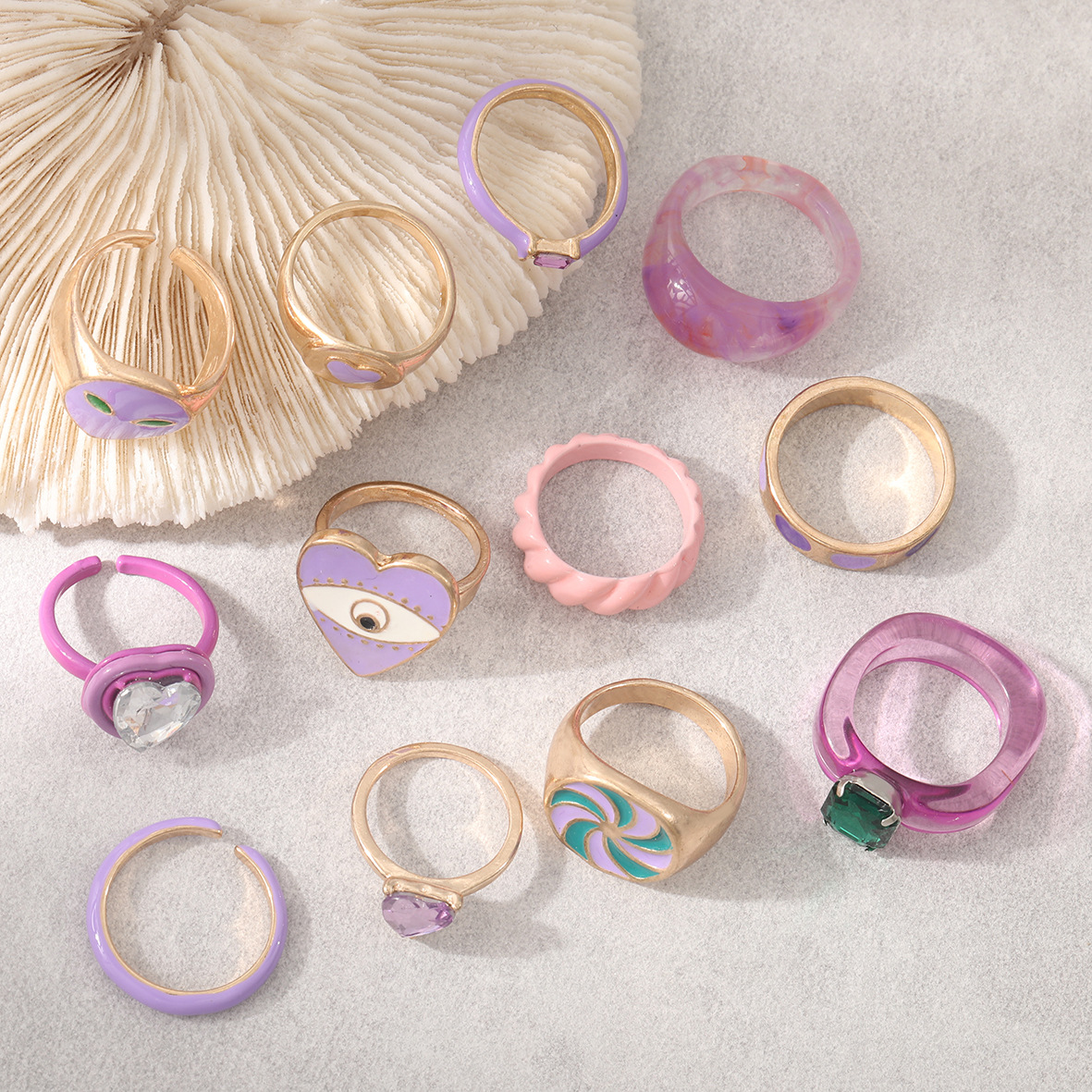 Women's Gender Simple Style Classic Style Heart Shape Zinc Alloy Enamel Women's Rings