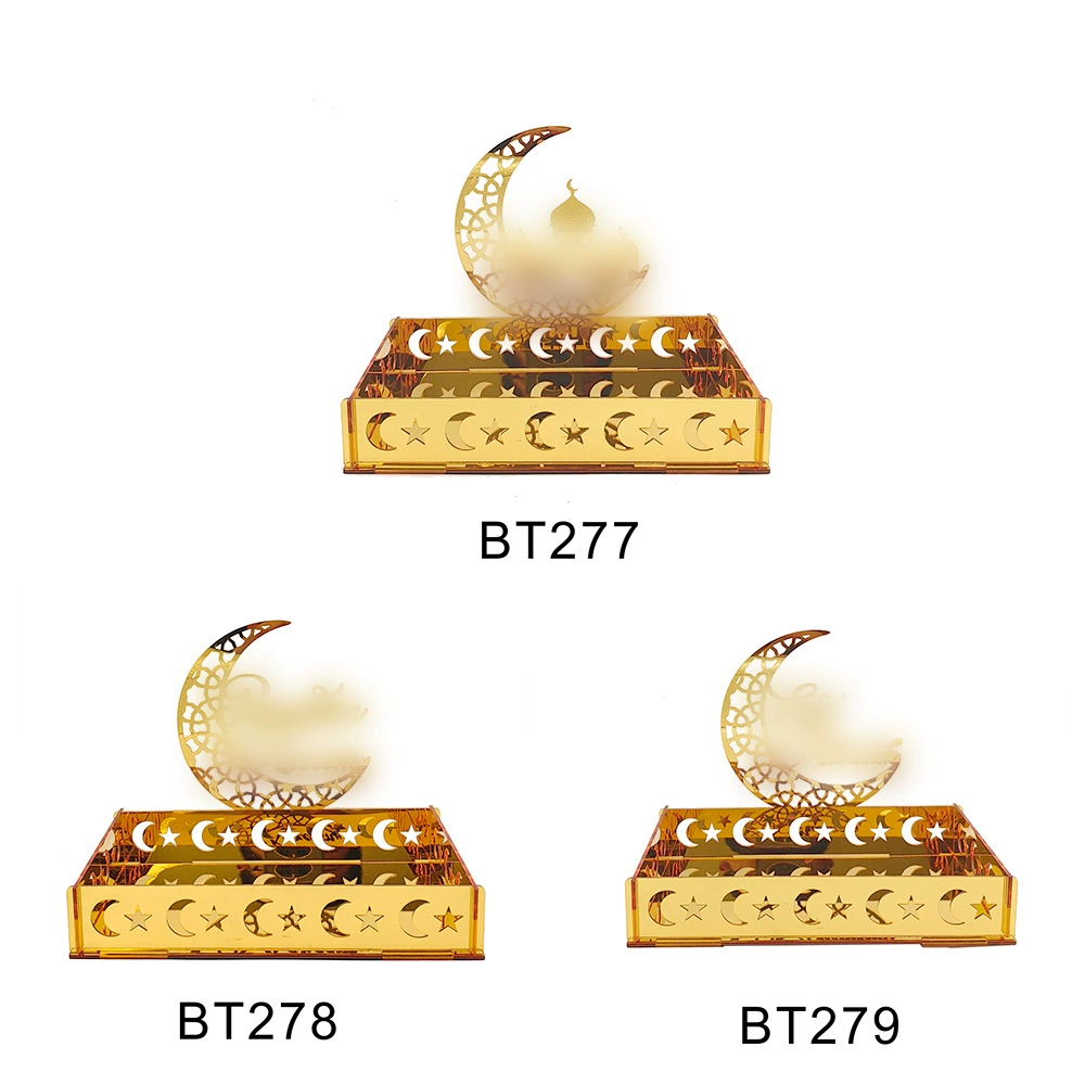 BT277-279 Акриловое зеркало в форме полумесяца, коробка для конфет и десертов, декор для дома и праздников, коробка для хранения подарков
