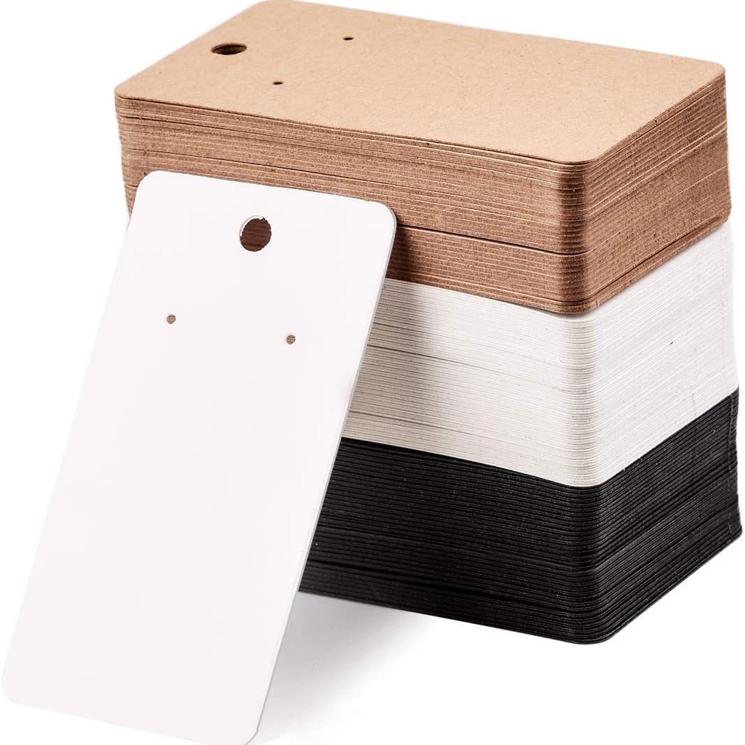 现货 复古 牛皮纸 9*6cm 耳钉卡 项链卡 饰品耳环卡片，首饰吊卡