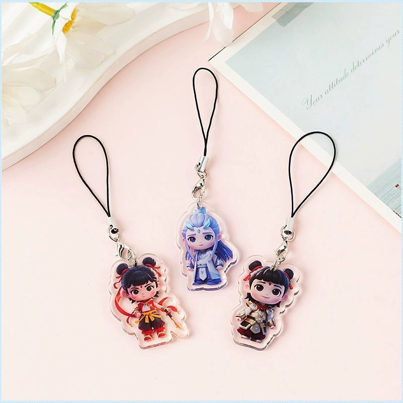 Новинка 2025 года, брелок Nezha Haosai Ao Bing, подвеска для мобильного телефона, акриловая подвесная цепочка, подвеска из фильма, мультфильма, анимации