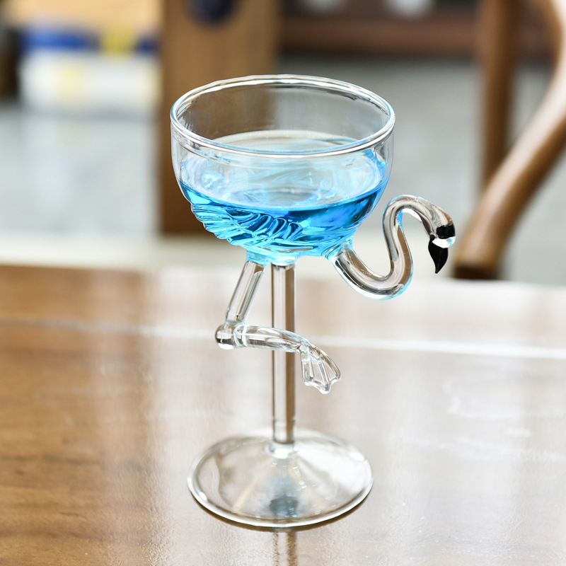 Copa de cóctel creativo Flamingo vidrio vino tinto postre ensalada vidrio helado taza fabricante