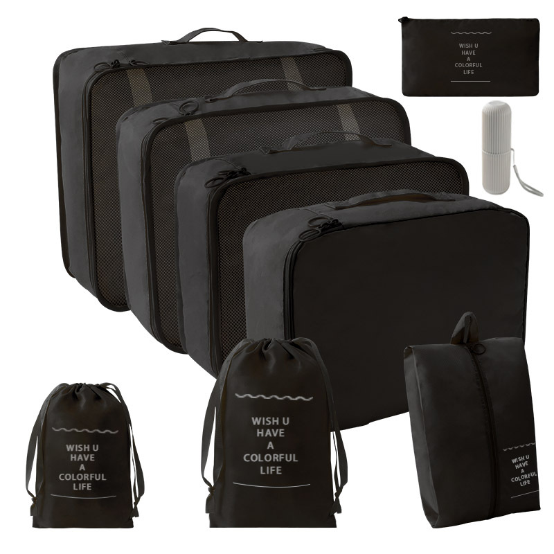 블랙 베젤 9 피스 세트 [7 피스 세트 + 작은 가방 + 워시 컵]