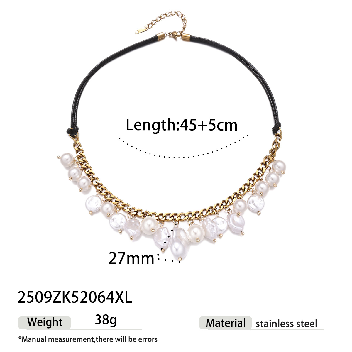 Collar de acero inoxidable de lujo ligero de alta calidad collar de perlas para mujeres no desvanecerse productos de venta calientes transfronterizos