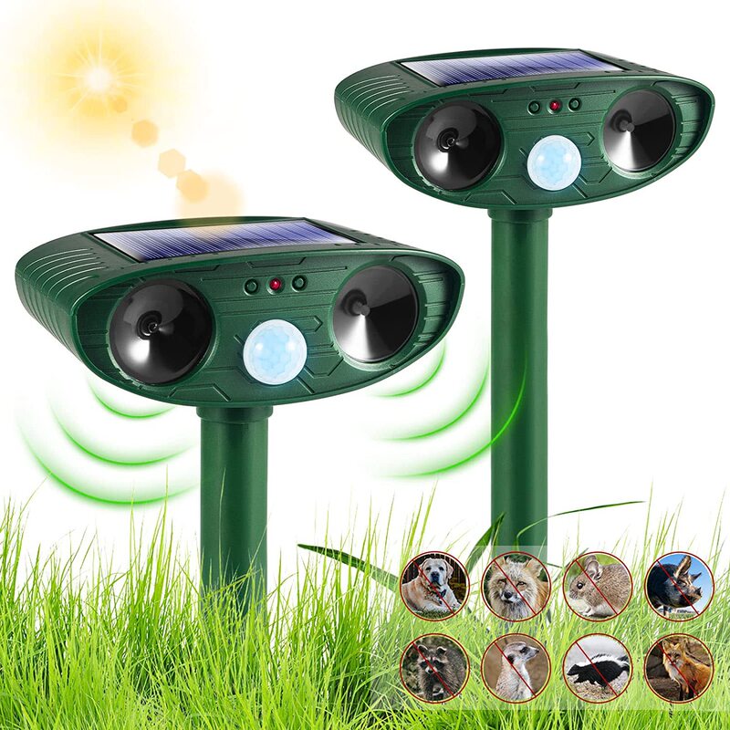 Cross-Border Waterproof Solar-Powered Animal Repellent, Mouse Repellent, Cat and Dog Repellent Device, Infrared Sensor Ultrasonic Animal Repellent