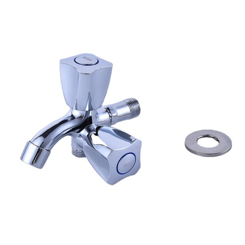 Multifunctional wall-mounted left and right function faucet left and right switch dual water outlet single cold water copper valve core faucet
