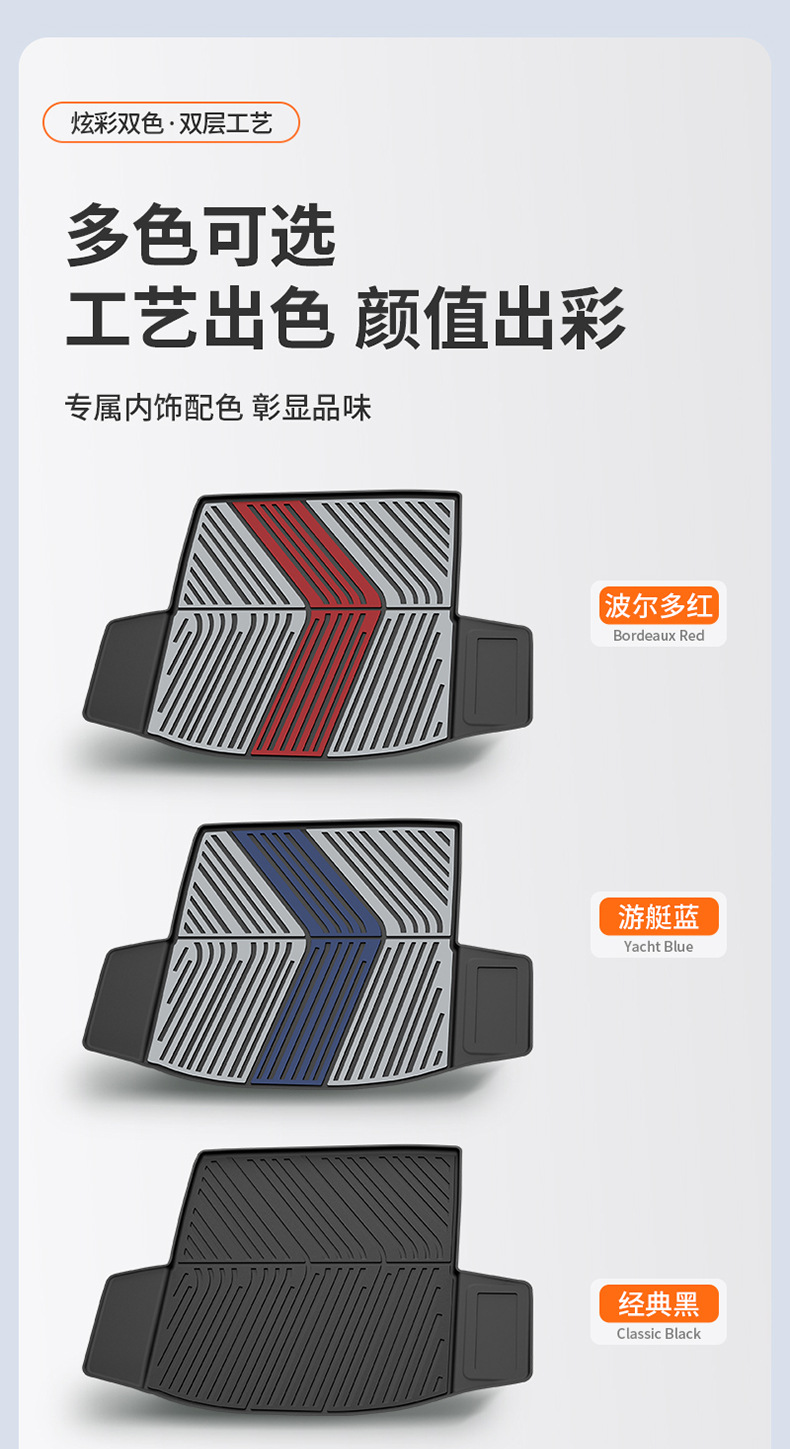 Suitable for Buick New Regal, Lacrosse, Envision Plus, and Other Special Vehicles, Colorful Tpe Car Trunk Mat