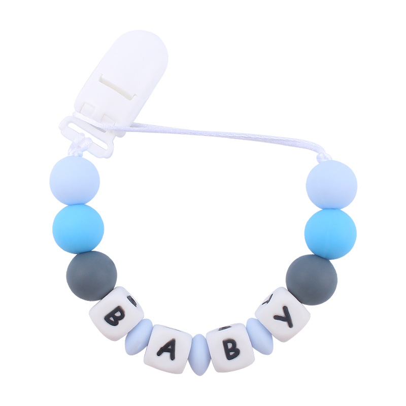 Bebé suministros pacificar bebé cuentas de silicona pezón cadena creativa DIY bebé silicona nombre anti-gota cadena nuevo