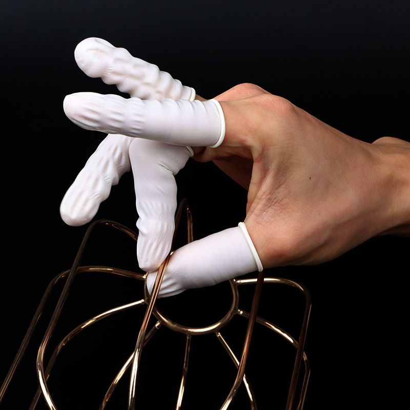 一次性白色工业电子乳胶手指套 防滑手指套一次性车间乳胶手指套