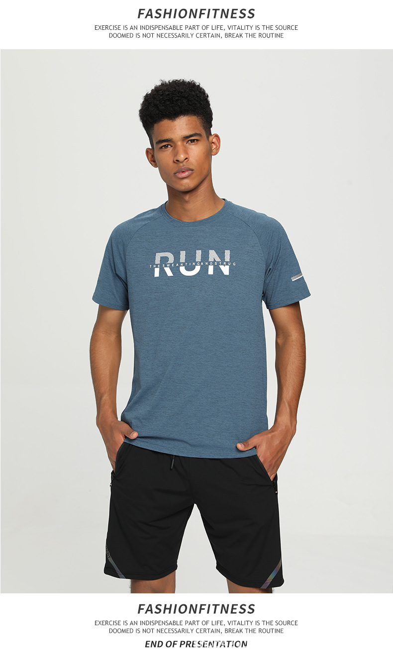 Sports summer quick dry breathable short sleeve T-shirt with a round…