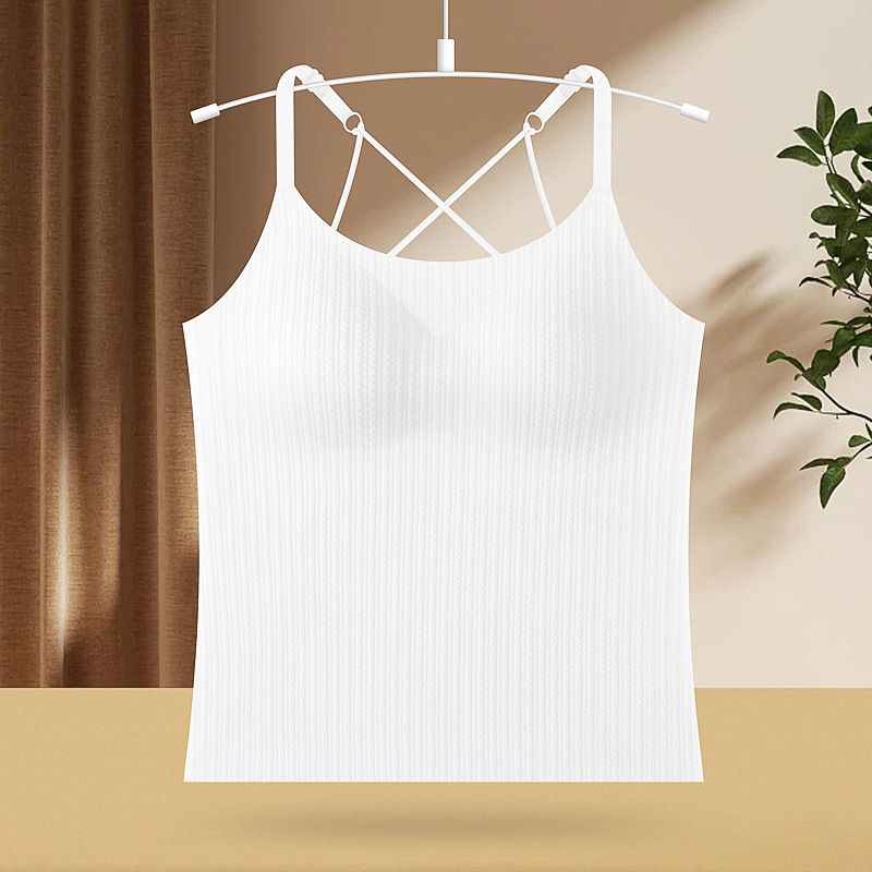 Eslinga larga con espalda hermosa para mujer, almohadilla para el pecho, junta, sin anillo de acero, ropa interior y exterior, camisola sin costuras para mujer