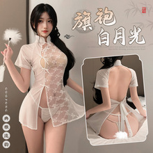 霏慕蕾丝拼纱透身裸臀旗袍6232情趣内衣性感透视露胸古风 20/包