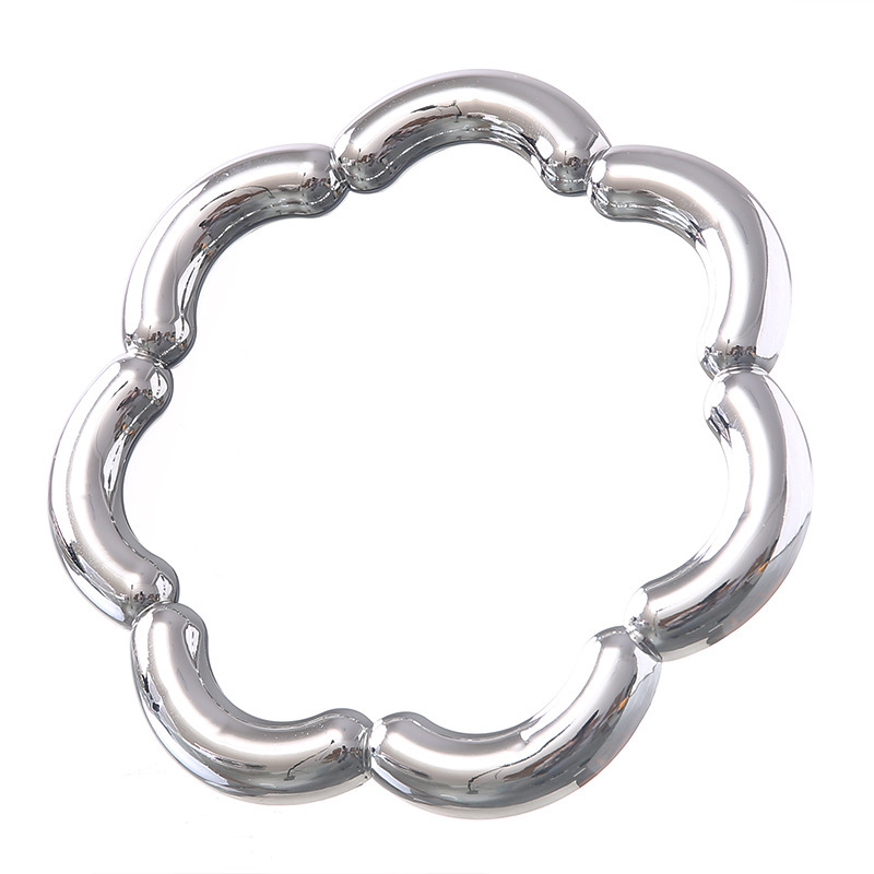 Espejo de flores de viento de crema, mirillo de maquillaje galvanizado, mirillo de maquillaje irregular, dormitorio de estudiantes