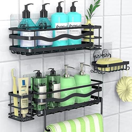 Amazon baño rack de almacenamiento pared Punch-libre baño ducha gel de almacenamiento cocina condimento almacenamiento