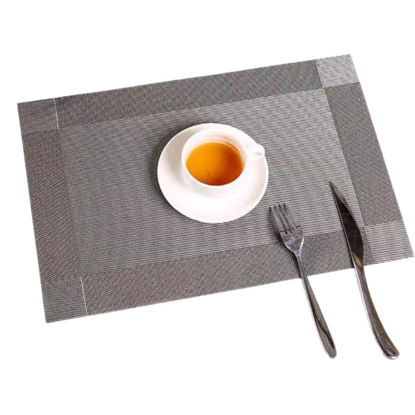 Sencillo PVC mantel de estilo europeo rectangular Western food mat posavasos anti-scald Tazón estera de aislamiento placa