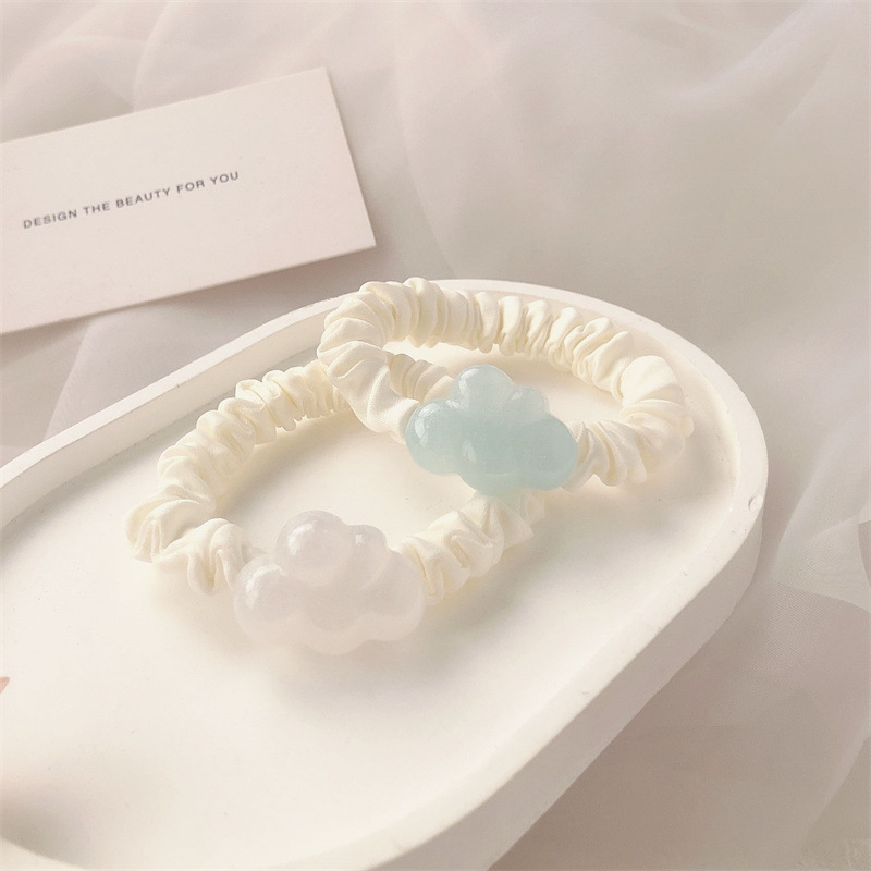 Nuevo lindo anillo de nube intestino delgado cuerda de cabeza de banda de goma de alta elasticidad anillo de cabello temperamento de niña dulce adornos de cabello cuerda de cabello
