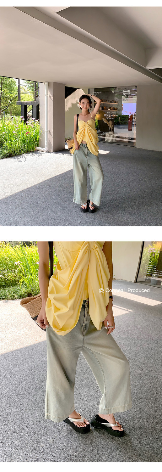 Dép xỏ ngón nữ đế xuồng tăng chiều cao phong cách mới mùa hè — in da báo, màu vàng, bạc, màu đỏ chi tiết 16