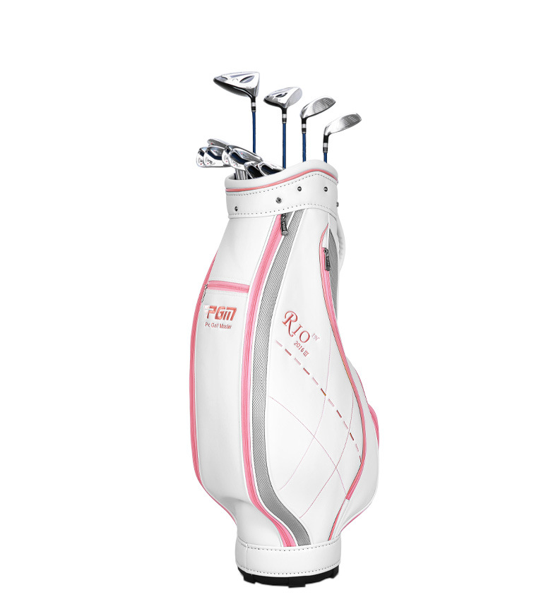 Túi golf PGM tiêu chuẩn nữ nhẹ, chất liệu PU, kích thước 123x22x35 cm — QB042-Trắng hồng, QB042-Màu xanh trắng chi tiết 11