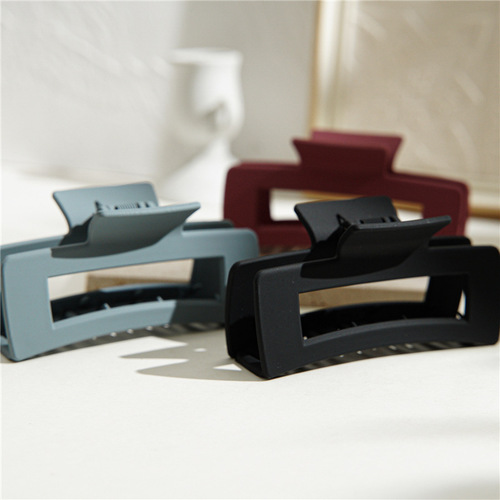 Cross-border new Morandi color hair clip solid color simple large girl hair clip back head shark clip