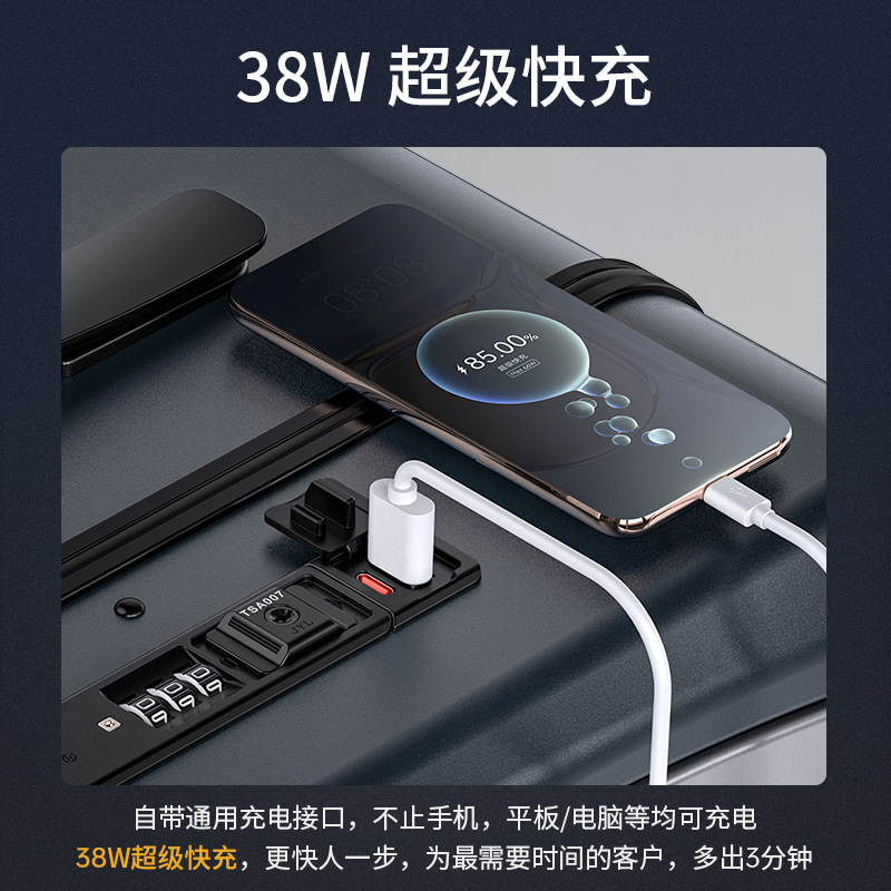 Vali nhôm khung Mango Bird mở nắp trước, size cabin 20 inch kèm khóa số — Khóa kéo thông thường kinh doanh lao động lớn màu đen có thể lên máy