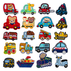 コンピュータ漫画の小さい車の刺繍の列車の頭の刺繍の布は熱の接着剤を貼ってアイロンをかけてdiyの服のパッチの章を貼ります。