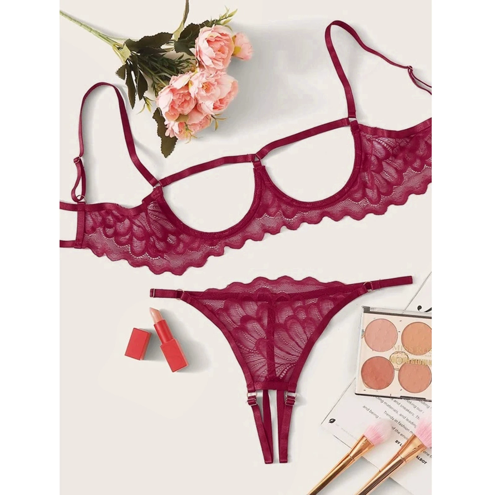 (Cross-border trading), transparent lace pants, set, lifting effect